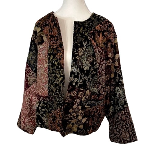 NWT Vintage Sacred Threads Medium Cotton Blend Patchwork Boho Jacket Multicolor - Picture 1 of 16